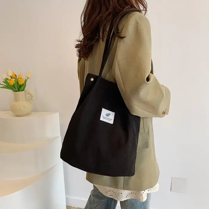Sac à bandoulière en velours côtelé pour femmes