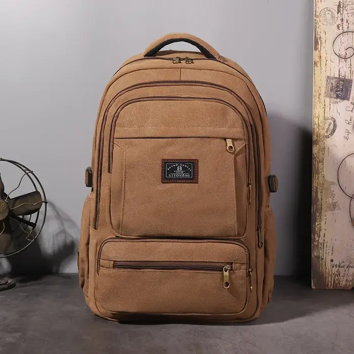 Sac à dos rétro en toile pour hommes