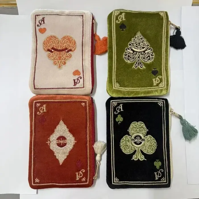 Pochette cosmétique brodée à la main de style japonais