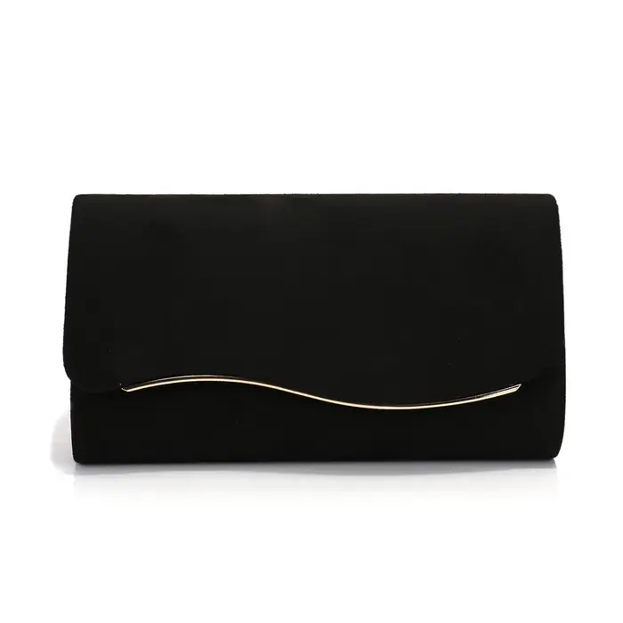 Nouvelle pochette de soirée en velours imitation daim avec chaîne décorative en métal, sac bandouliè