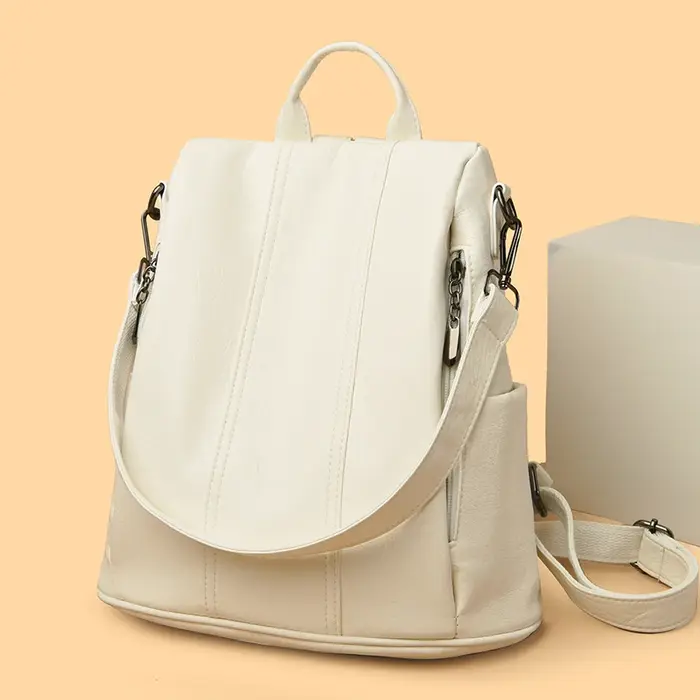 Sac à Dos Anti-Vol en Cuir de Marque de Luxe pour Femme Cartable de Bonne Qualité