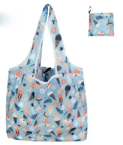 Grande taille en Nylon grand fourre-tout ECO réutilisable Polyester Portable épaule femmes sacs à main pochette pliante sac à provisions pliable