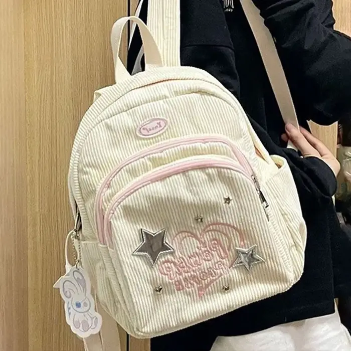 Sac à dos en velours côtelé pour étudiants