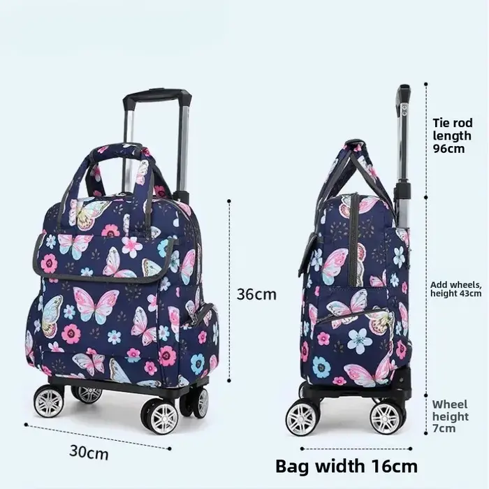 Sac polochon à roulettes pliable