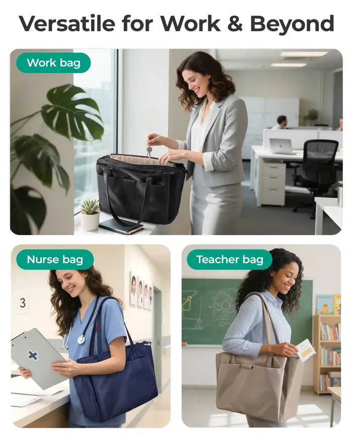 BAGSMART Sac fourre-tout pour femme 4 compartiments