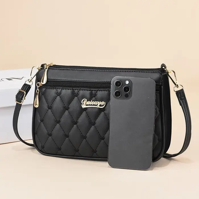 Sacs à bandoulière en cuir PU avec fermeture éclair pour femme