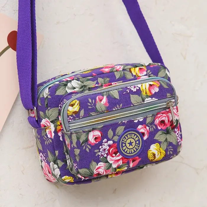 Mini sac bandoulière en toile pour femme, petit sac à main tendance, doublure en polyester doux, fer