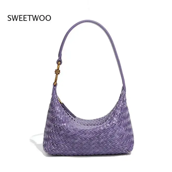 Nouveau Sac Hobo Tissé Élégant pour Femme 2026 – Sac à Bandoulière Polyvalent en PU pour Tenue Quotidienne