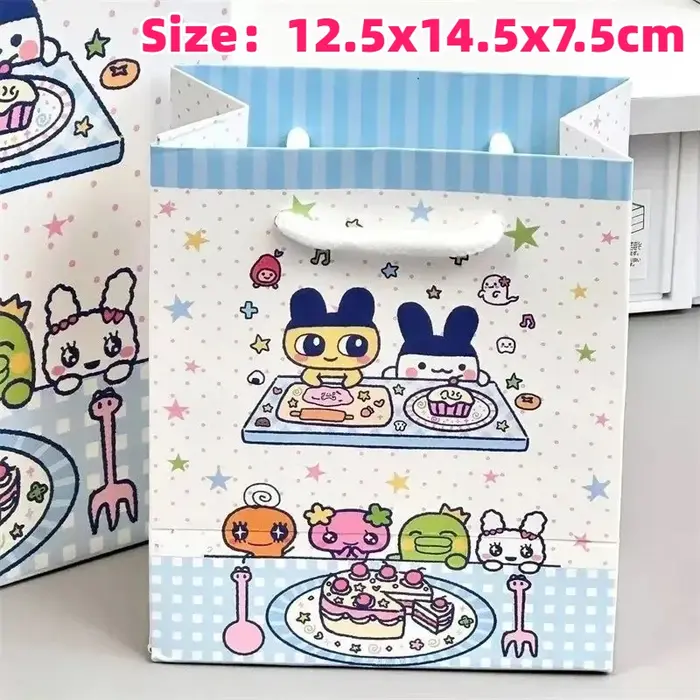 Sac cadeau Tamagotchi, sac fourre-tout en carton rigide épaissi, sac de rangement mignon à motif de