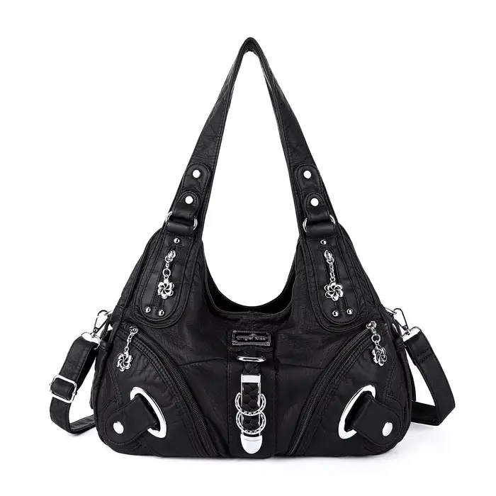 Sac à main pour femme Angel Kiss, sac à bandoulière tendance, grand sac fourre-tout noir, sac de sho
