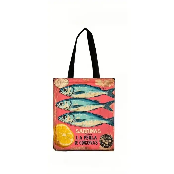 Sardine citron délicatesse perles sac fourre-tout sac de plage avec trousse de maquillage sac à prov