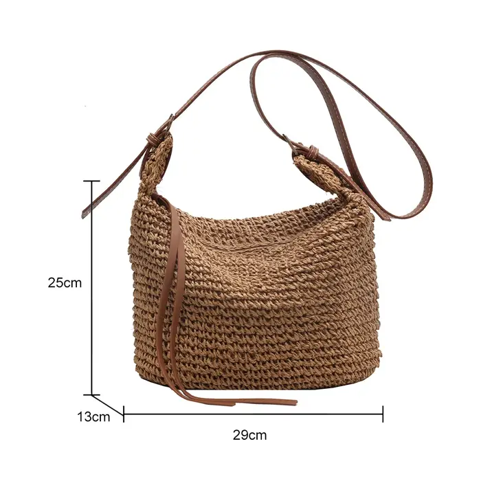 Sac d'été en paille tissée pour femmes, sac initié, ULen papier raphia, sacs à main de plage Boho, s