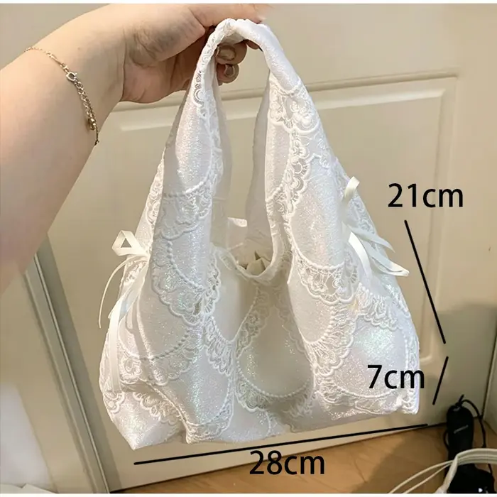 Sac fourre-tout Balletcore en dentelle transparente et perles