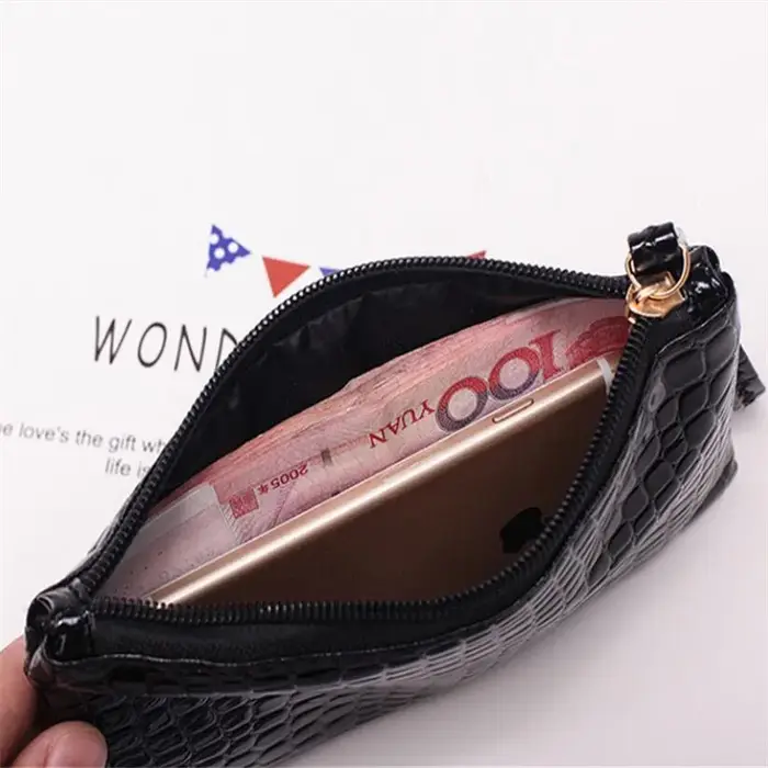 Femmes portefeuilles mode dame bracelet sacs à main Long sac d'argent fermeture éclair porte-monnaie cartes porte-carte d'identité pochette femme portefeuille en cuir PU