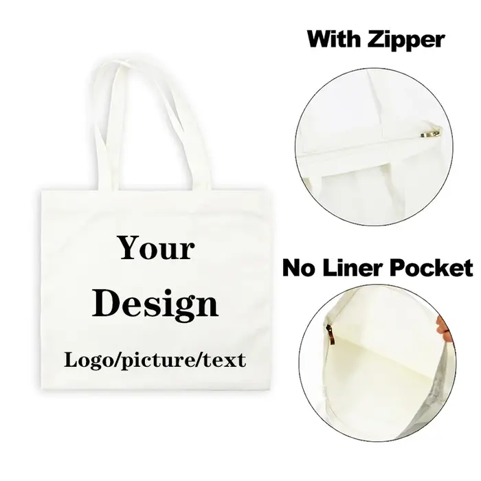Sac fourre-tout personnalisé ajoutez votre texte/Logo/image sacs à provisions de conception originale sac à main avec