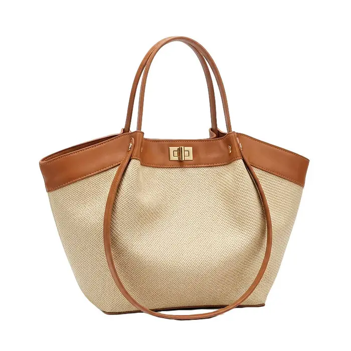 Sac fourre-tout en rotin tressé avec détails d'ailes