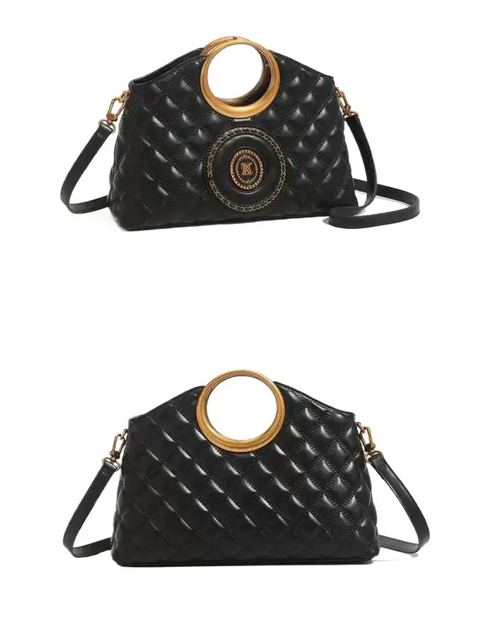 Sac à main matelassé noir Vintage pour femmes