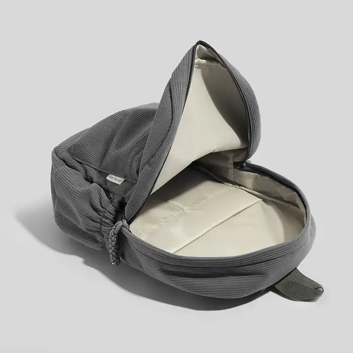Sac à dos en velours côtelé tendance