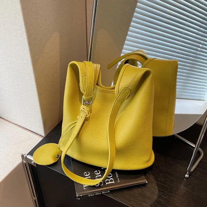 Sac Seau Coréen Rétro à Motif Litchi pour Femme, Grande Capacité, Été 2025, Sac à Bandoulière Unique Décontracté pour Trajet Quotidien
