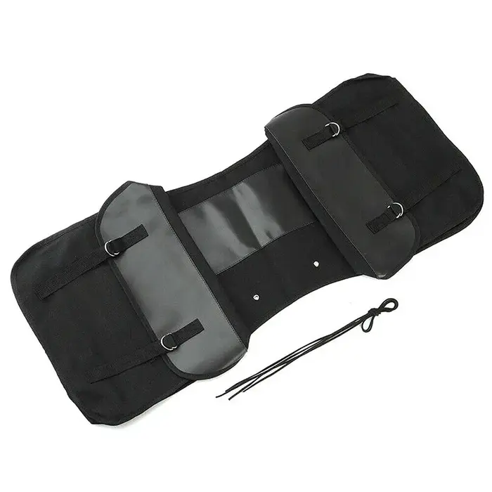 Sacoche de Selle de Moto en Toile Noire, Imperméable, Haute Capacité, 1 Pièce