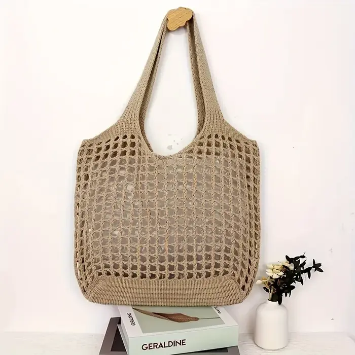 Sac fourre-tout de plage au crochet pour femme