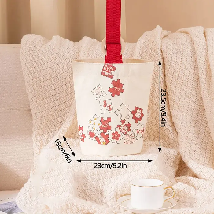 Mini sac à main en toile avec motif de puzzle