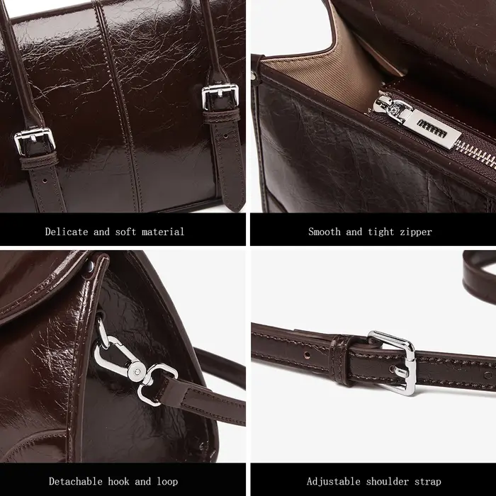 FOXER 2026 Nouvelle collection printemps – Sac à bandoulière pour femme en cuir véritable, style rét