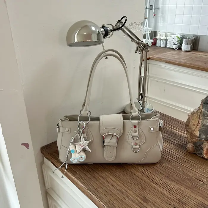 Sac à main Hobo, sac à bandoulière pour femme style motard