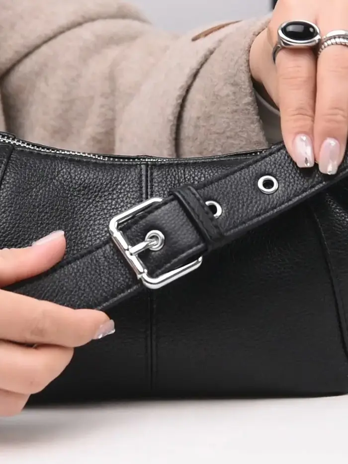 Sac bandoulière en cuir véritable pour femme