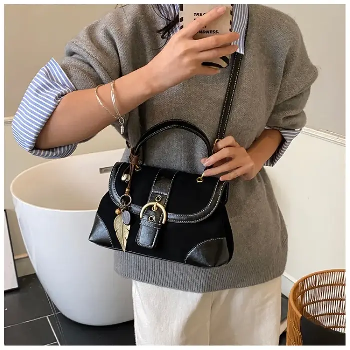 2025 nouvelles femmes automne et hiver élégant rétro daim sac à main exquis banlieue unique épaule décontracté luxe sac à bandoulière