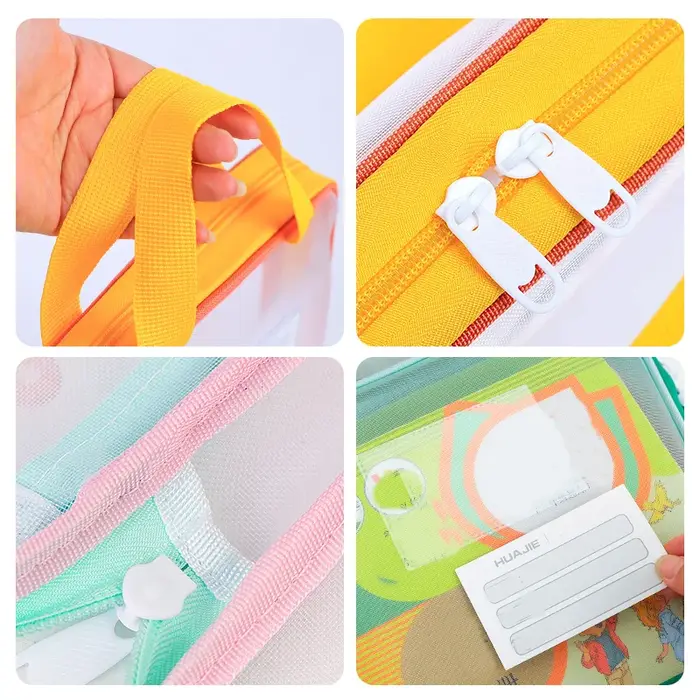 Sac fourre-tout vertical transparent grande capacité, sac de rangement zippé pour livres d'examen