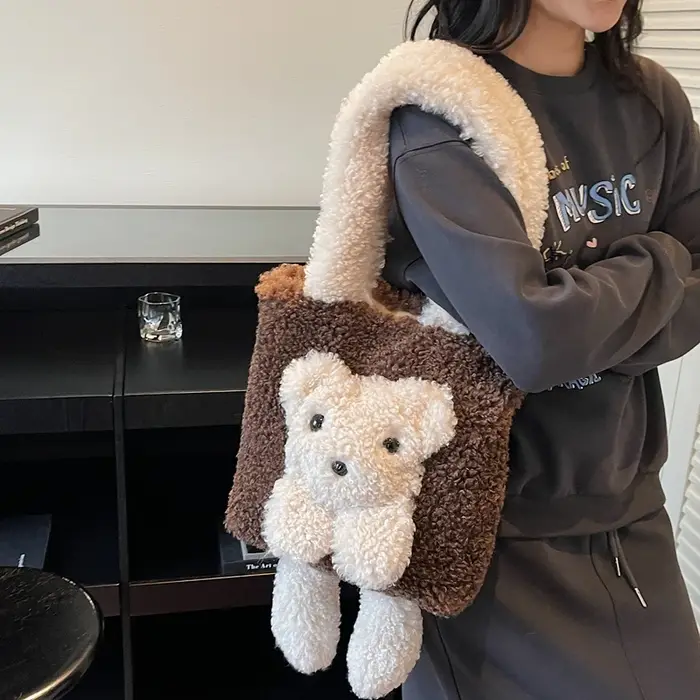 Style japonais Kawaii sac femmes dessin animé en peluche sac à bandoulière