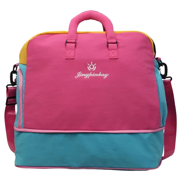 Sac de voyage court élégant à couleurs contrastées