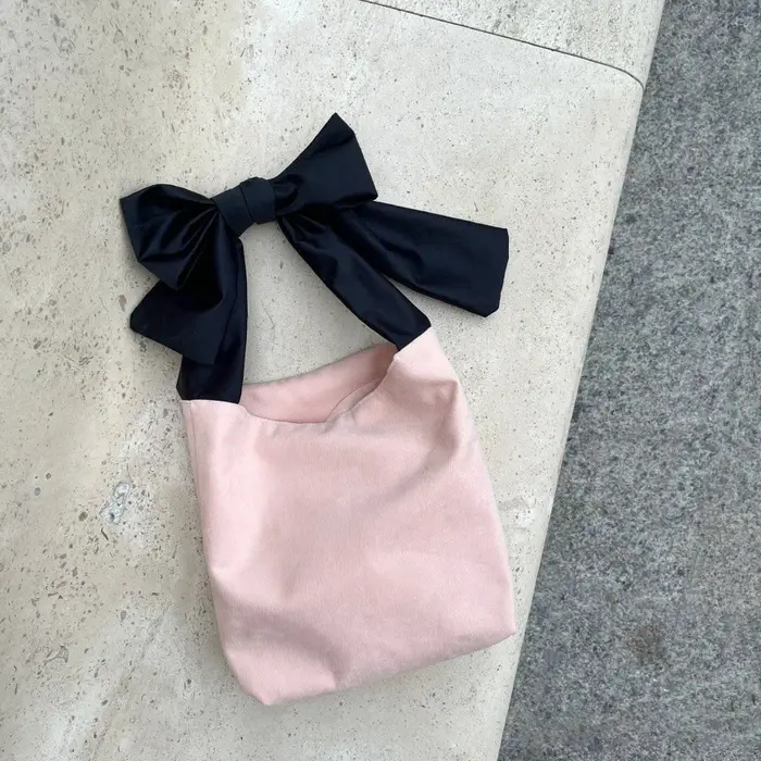 Sac à main en toile avec nœud papillon coréen, sac à main décontracté, poudres de stockage de voyage