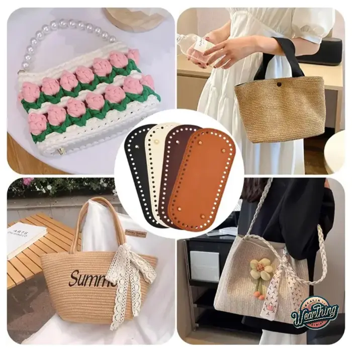 Fond de sac tricoté en cuir PU