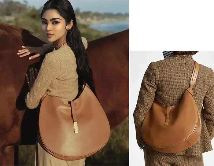 Sac croissant en daim pour femme