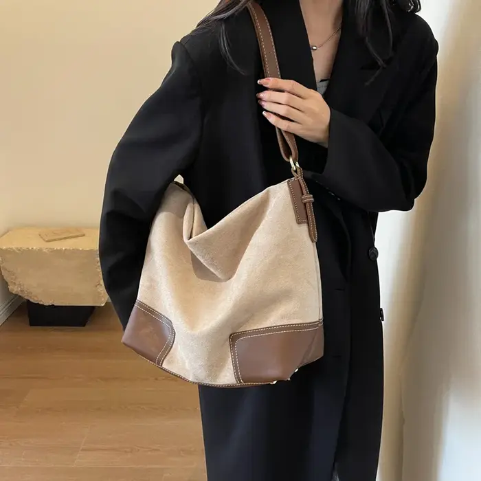 Sac fourre-tout Vintage en daim pour femmes