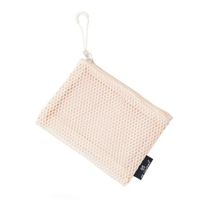 Pochette en maille pour sac à main, trousse de maquillage avec fermeture éclair, pochette de rangeme