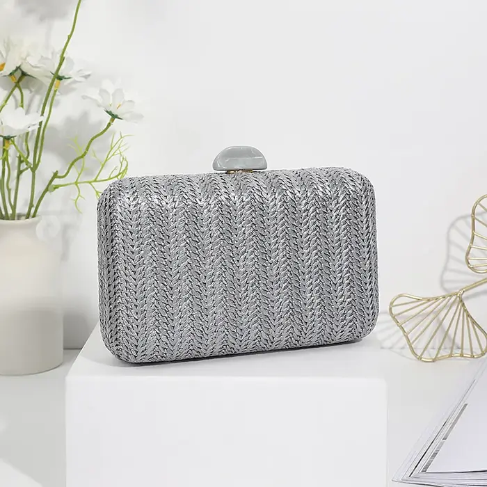 Tissage paille soirée pochettes pour femmes fête d'été mode sacs à bandoulière Sac à main de luxe Ha