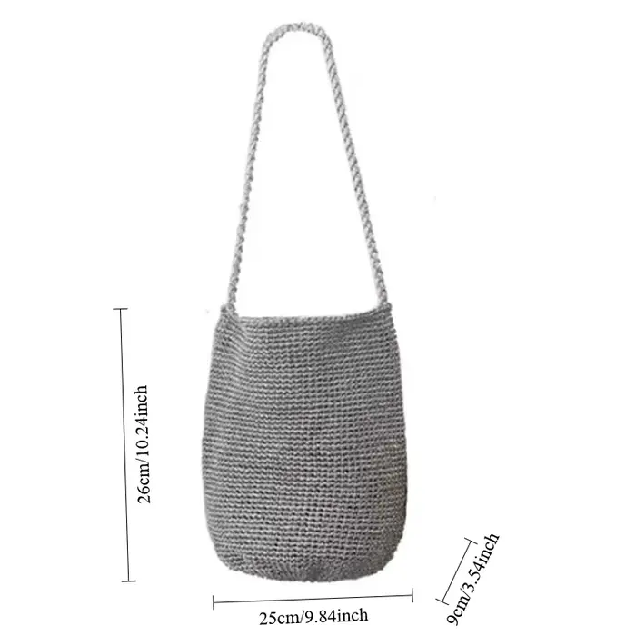 Nouveau sac seau grande capacité tressé à la main