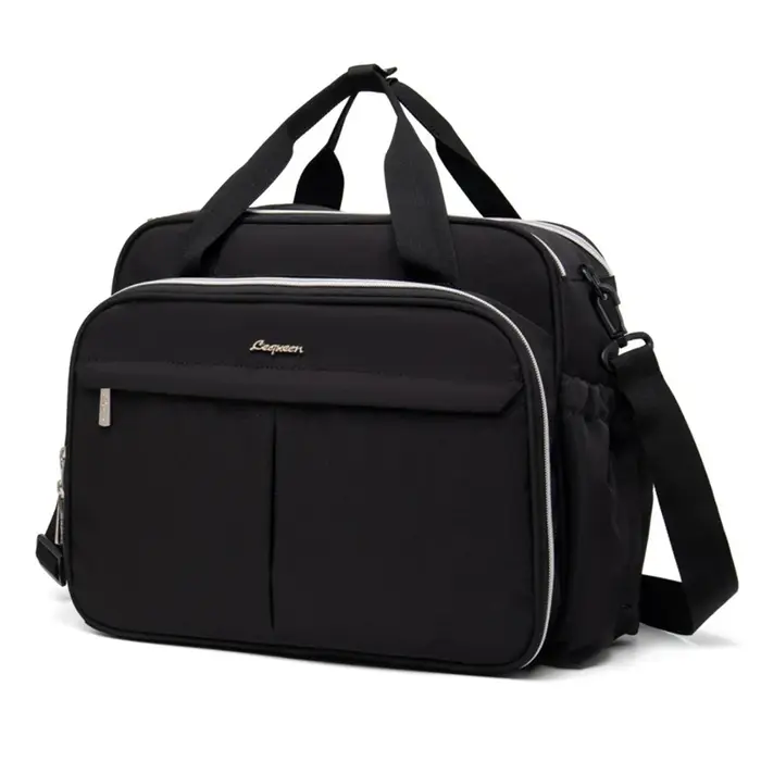 Lequeen nouveau sac de voyage de maternité pour maman sac à bandoulière noir sac à main fourre-tout séparation sèche et humide sac de poussette à couches pour bébé