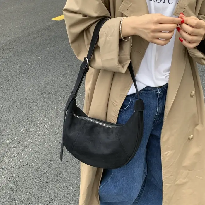 LEFTSIDE rétro Faux daim léopard sac de selle 2025 sac à bandoulière tendance mode sacs