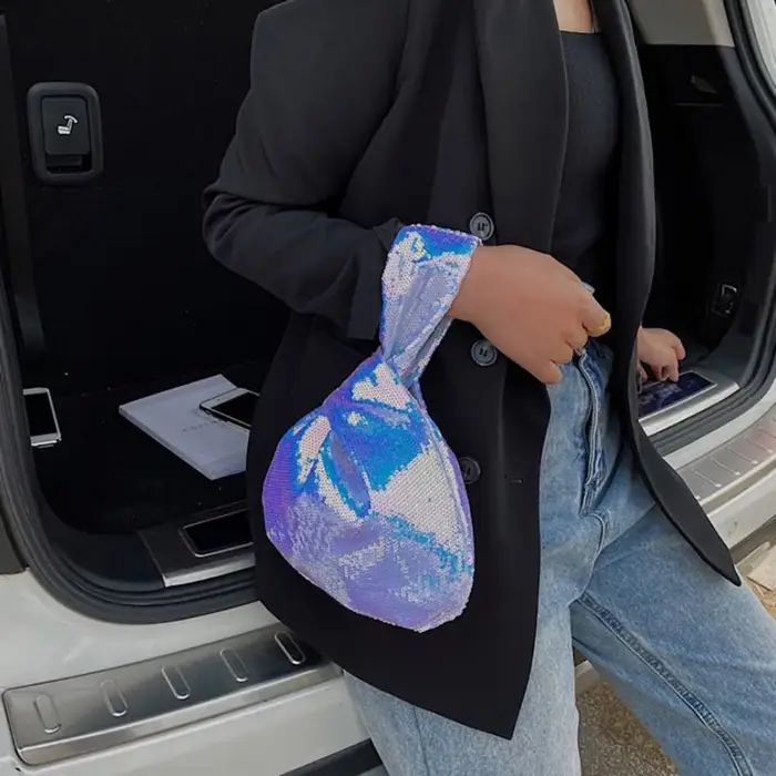 Sac à main portable à nœuds scintillants