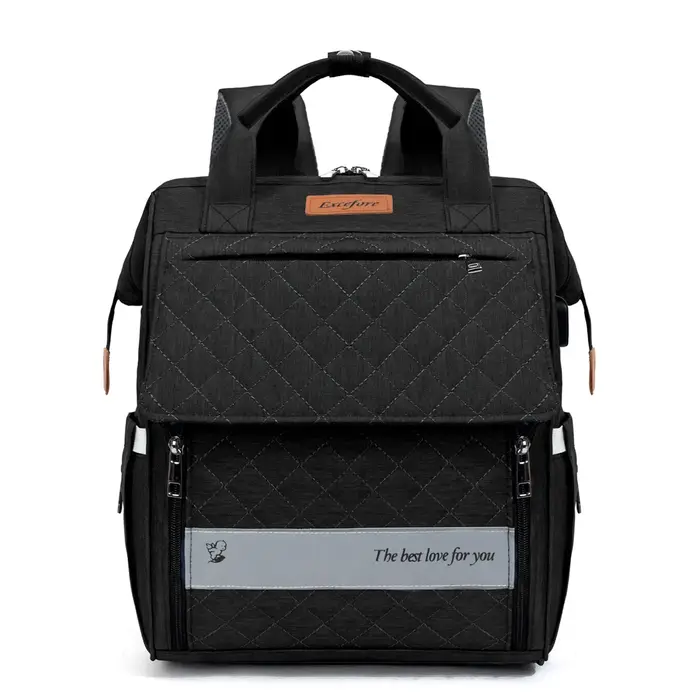 Sac de maternité nouvelle mode export-qualité USB pratique minimaliste léger voyage maman sac à couc