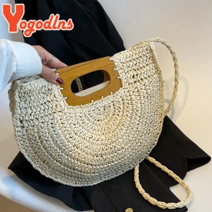Sac de paille minimaliste pour femmes
