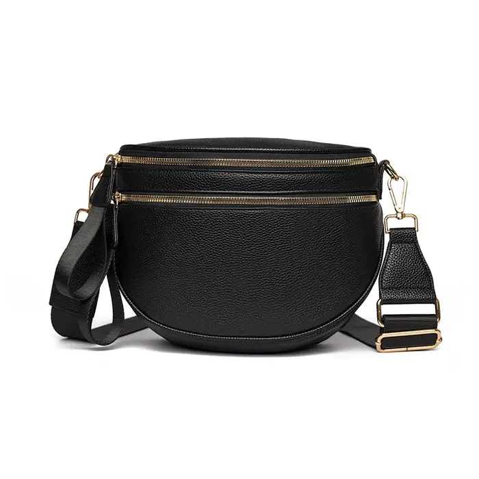 Sac pour femmes en cuir véritable nouveau 2025 Ele peau de vache souple décontracté mode Semi-circul