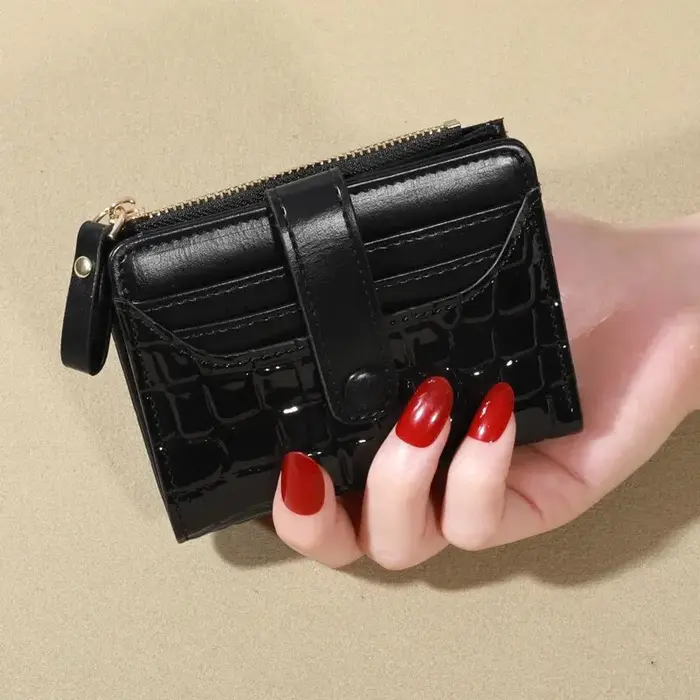 Mini portefeuille pochette imprimé crocodile