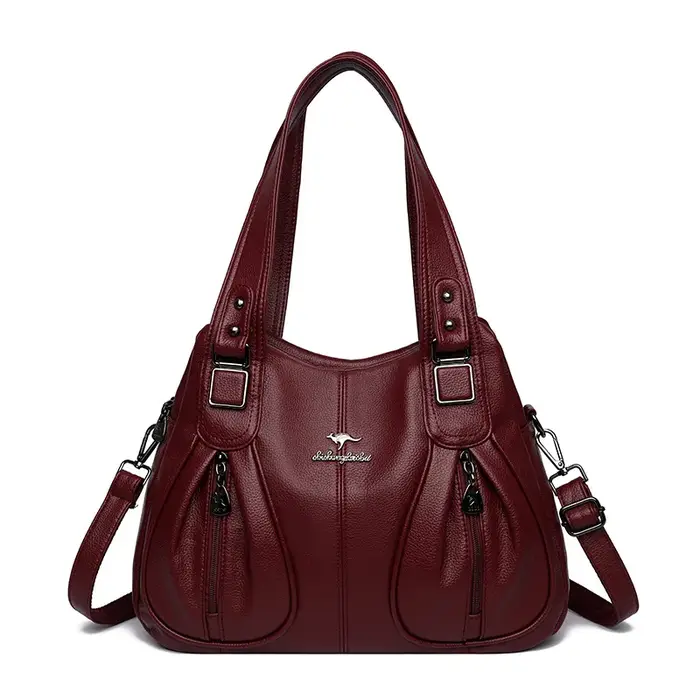 Sac à main tendance en cuir souple grande capacité pour femme