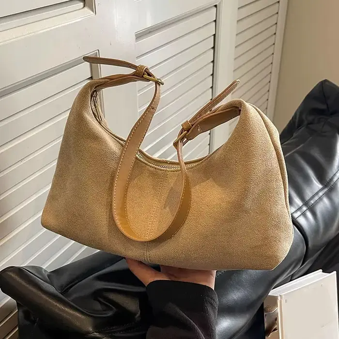 Sac à main en velours pour femmes, sac à bandoulière en daim, sacs à bandoulière décontractés de lux