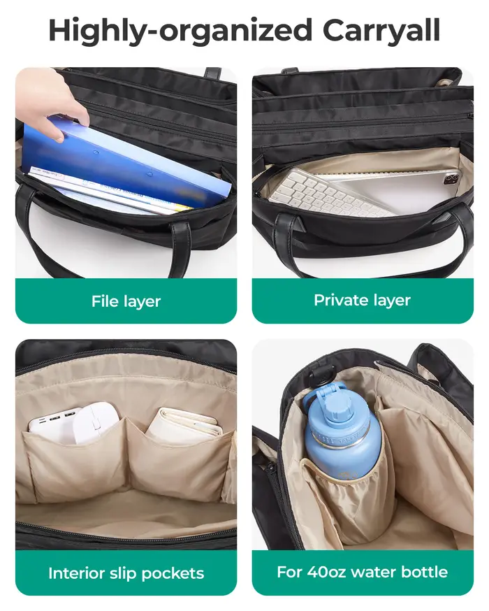 BAGSMART Sac fourre-tout pour femme 4 compartiments